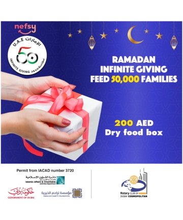 Rotary Club Of Dubai Cosmopolitan Supports Ramadan Infinite Initiative